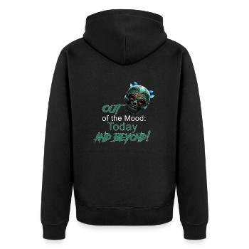 Zero Mood: Aujourd’hui et au-delà! - Veste à capuche bio Premium Unisexe - noir - Dos - Nico (187cm)