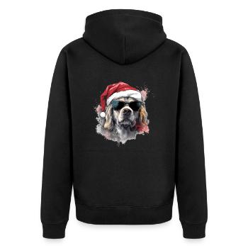 Chien de Noël Golden Retriever magique dans la neige - Veste à capuche bio Premium Unisexe - noir - Dos - Nico (187cm)