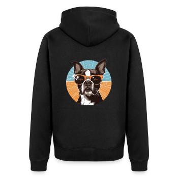 Boston Terrier - Veste à capuche bio Premium Unisexe - noir - Dos - Nico (187cm)