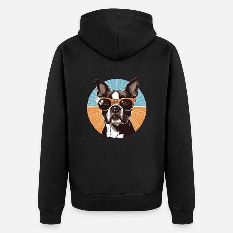 Boston Terrier - Veste à capuche bio Premium Unisexe - noir