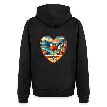Drink Summer Holiday Love Dream Shirt Gift - Unisex Premium Organic Zip Hoodie - black - Back - Nico (187cm)