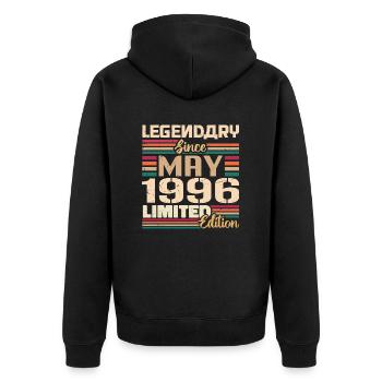 Mai 1996 Mai - Jubilé Mai 1996 - Veste à capuche bio Premium Unisexe - noir - Dos - Nico (187cm)
