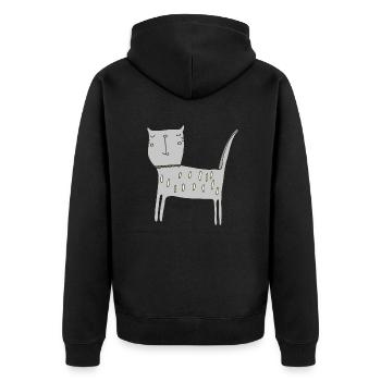 Gris chat - Veste à capuche bio Premium Unisexe - noir - Dos - Nico (187cm)