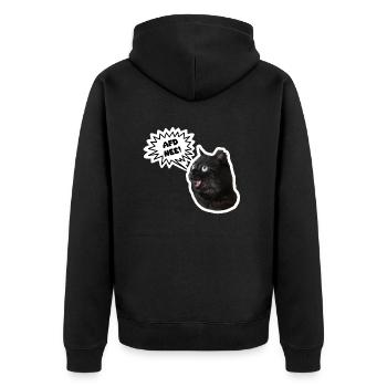 AFD Nee! - Unisex Premium Bio Zip Hoodie - Schwarz - Hinten - Nico (187cm)