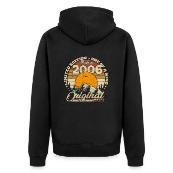 Made in 2006 Retro 2006 Birthday Gift - Unisex Premium Organic Zip Hoodie - black - Back - Nico (187cm)