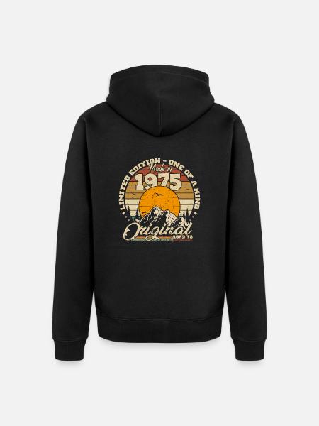 Made in 1975 Cadeau anniversaire 1975 Rétro 1975 - Ekologisk premiumluvjack unisex - svart