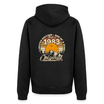 Made in 1983 Cadeau anniversaire 1983 Rétro 1983 - Veste à capuche bio Premium Unisexe - noir - Dos - Nico (187cm)