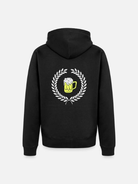 bier wappen - Unisex Premium Bio Zip Hoodie - Schwarz