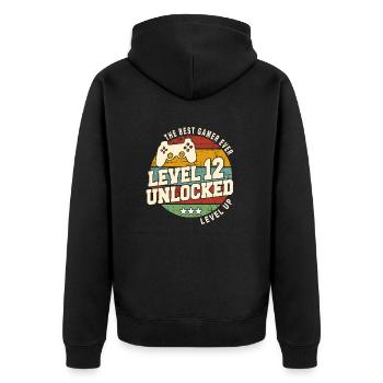 Legendary since 2012 Vintage anniversai gift - Unisex Premium Organic Zip Hoodie - black - Back - Nico (187cm)