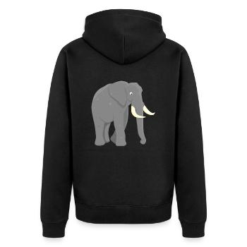 Éléphant d’afrique - Veste à capuche bio Premium Unisexe - noir - Dos - Nico (187cm)