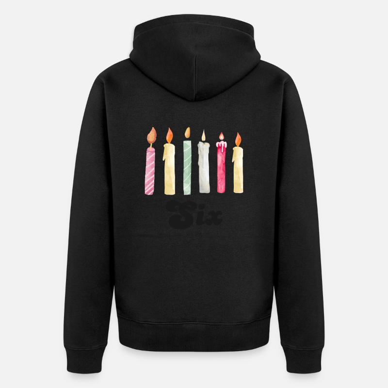 6e anniversaire bougie - Veste à capuche bio Premium Unisexe - noir