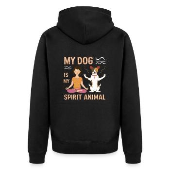 My Dog Is My Spirit Animal - Unisex Premium Organic Zip Hoodie - black - Back - Nico (187cm)