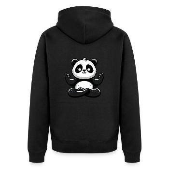 Zen Meditating Panda - Pose de méditation animale mignonne - Veste à capuche bio Premium Unisexe - noir - Dos - Nico (187cm)