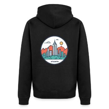 Atlanta Georgia Geschenk Geschenkidee - Unisex Premium Bio Zip Hoodie - Schwarz - Hinten - Nico (187cm)