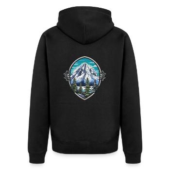 Berge Mountains - Unisex Premium Organic Zip Hoodie - black - Back - Nico (187cm)