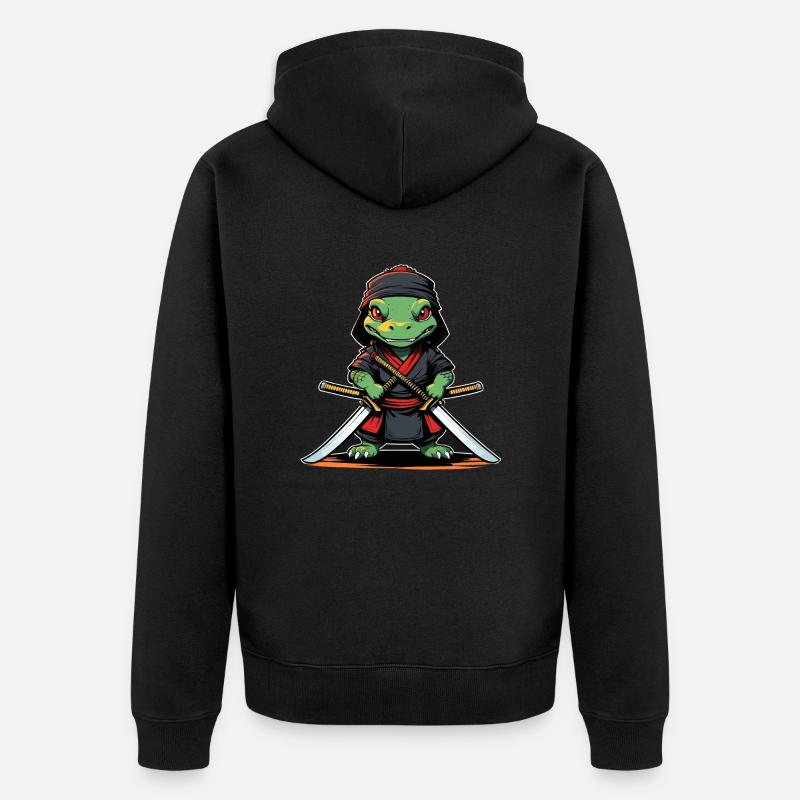 Ninja Aligator #3 - Veste à capuche bio Premium Unisexe - noir