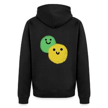 Zwei Bälle - Unisex Premium Bio Zip Hoodie - Schwarz - Hinten - Nico (187cm)