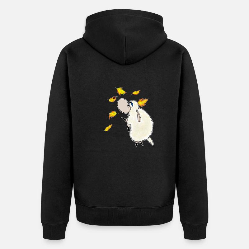 Wolly Sheepling Herbst Blätterfall - Unisex Premium Bio Zip Hoodie - Schwarz
