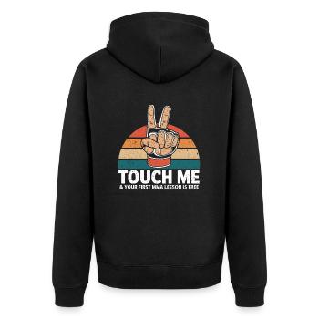 Fighter's heart for MMA fans - Unisex Premium Organic Zip Hoodie - black - Back - Nico (187cm)