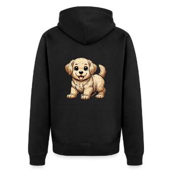 Golden Retriever puppy - Unisex Premium Organic Zip Hoodie - black - Back - Nico (187cm)