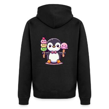 Pingouin avec glace - Veste à capuche bio Premium Unisexe - noir - Dos - Nico (187cm)