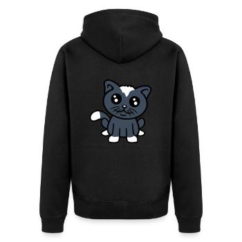 Cat Pet Cute Cute Kitten Friendly - Unisex Premium Organic Zip Hoodie - black - Back - Nico (187cm)