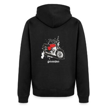 S51 (rouge) // Illustration - Veste à capuche bio Premium Unisexe - noir - Dos - Nico (187cm)