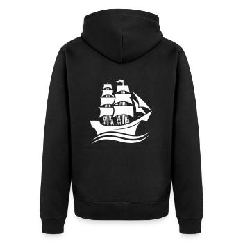 Ship 1 - Unisex Premium Organic Zip Hoodie - black - Back - Nico (187cm)