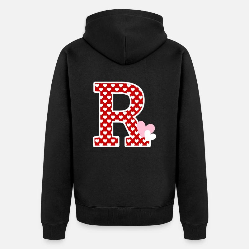 Brief ans Herz - Unisex Premium Bio Zip Hoodie - Schwarz