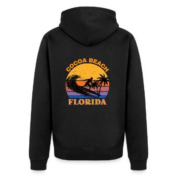 Surfing Florida - Unisex Premium Organic Zip Hoodie - black - Back - Nico (187cm)