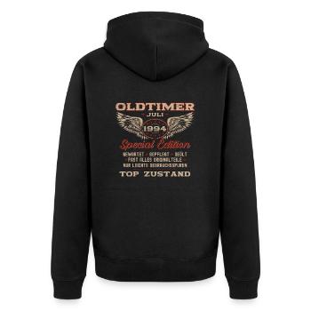 30. Geburtstag Oldtimer Juli 1994 Jahrgang 1994 - Unisex Premium Bio Zip Hoodie - Schwarz - Hinten - Nico (187cm)