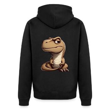 Dinosaure T-Rex curieux et sceptique - Veste à capuche bio Premium Unisexe - noir - Dos - Nico (187cm)