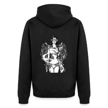 Tattoo Girl - Veste à capuche bio Premium Unisexe - noir - Dos - Nico (187cm)