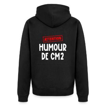 attention humour de cm2 - Veste à capuche bio Premium Unisexe - noir - Dos - Nico (187cm)