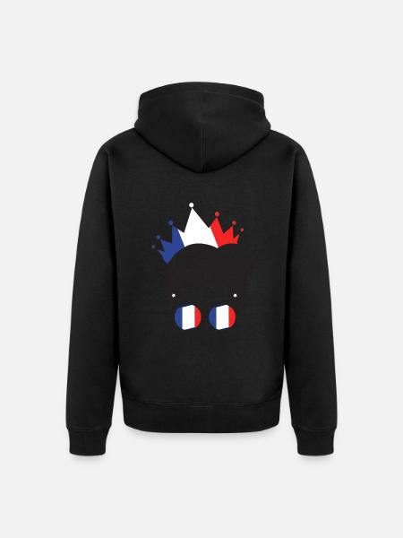 French Girl France Girl French France Women - Unisex Premium Organic Zip Hoodie - black
