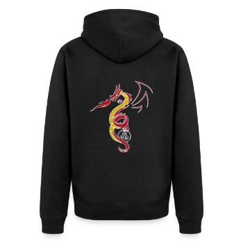 Dragon tribal - Veste à capuche bio Premium Unisexe - noir - Dos - Nico (187cm)