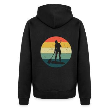 Stand up Paddling Board Sup Damen Standup Paddlebo - Unisex Premium Bio Zip Hoodie - Schwarz - Hinten - Nico (187cm)