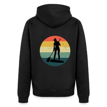 Women's Standup Paddleboard Standup Paddle Stand up - Unisex Premium Organic Zip Hoodie - black - Back - Nico (187cm)