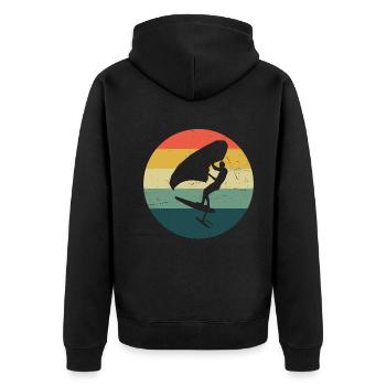 wingsurfing hydrofoil wingsurf women men - Unisex Premium Organic Zip Hoodie - black - Back - Nico (187cm)