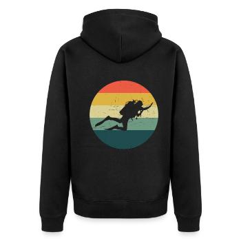 Taucher Herren Scuba Taucher Scuba Tauchen - Unisex Premium Bio Zip Hoodie - Schwarz - Hinten - Nico (187cm)