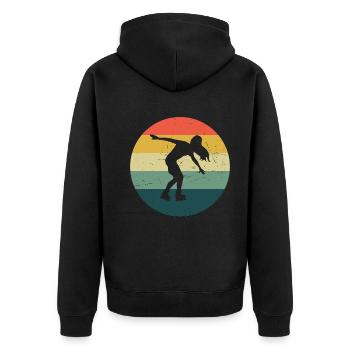 Roller Skates Men Women's Roller Skating - Unisex Premium Organic Zip Hoodie - black - Back - Nico (187cm)