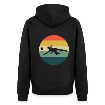 Volleyballspieler Herren Volleyballspielen - Unisex Premium Bio Zip Hoodie - Schwarz - Hinten - Nico (187cm)