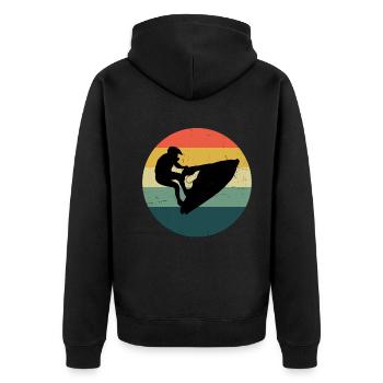 Jet Ski Men's Jetskiing Women Jetski - Unisex Premium Organic Zip Hoodie - black - Back - Nico (187cm)