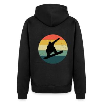 Snowboard Hommes Snowboarder Snowboarder Femmes - Veste à capuche bio Premium Unisexe - noir - Dos - Nico (187cm)