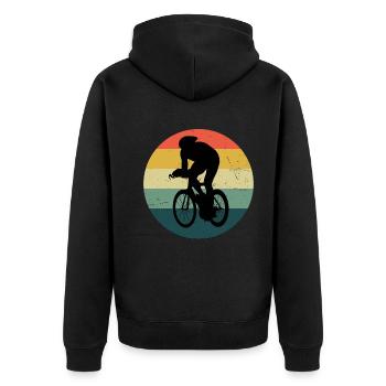 Rennradfahren Rennradfahrer Herren Road Bike - Unisex Premium Bio Zip Hoodie - Schwarz - Hinten - Nico (187cm)