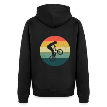 Cyclisme BMX Homme Vélo BMX Femmes - Veste à capuche bio Premium Unisexe - noir - Dos - Nico (187cm)