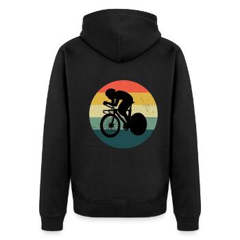 Roadbike Rennradfahrer Herren Rennradfahren - Unisex Premium Bio Zip Hoodie - Schwarz - Hinten - Nico (187cm)