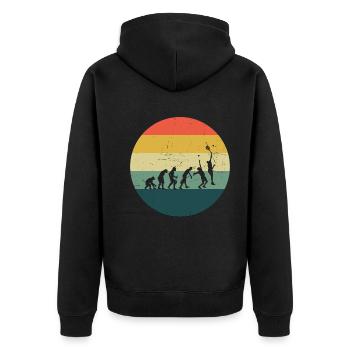 Damen Paddle Tennis Herren Paddeltennis Paddle - Unisex Premium Bio Zip Hoodie - Schwarz - Hinten - Nico (187cm)