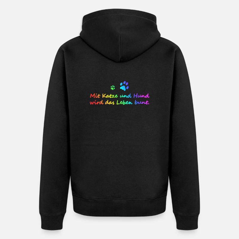 Chat et chien disant - Veste à capuche bio Premium Unisexe - noir
