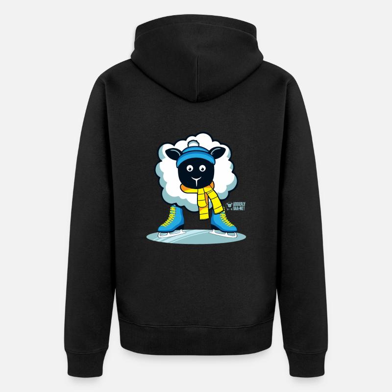 Les brebis aiment patiner ? - Veste à capuche bio Premium Unisexe - noir